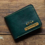 Customized Forest Green Wallet For Men with Free Charm