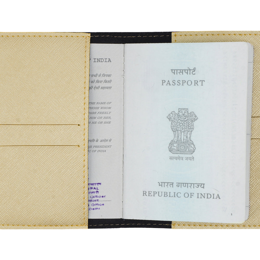 Gold Textured Passport Cover - The Junket
