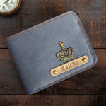 Customized Grey Wallet For Men with Free Charm