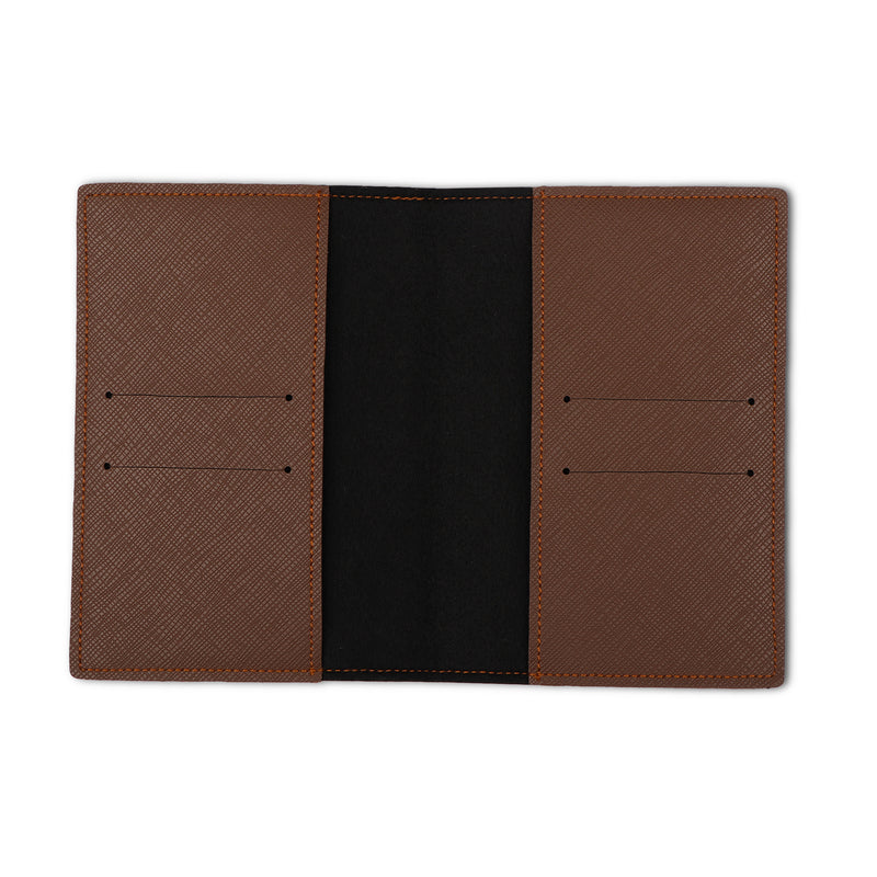 Dark Brown Textured Passport Cover - The Junket