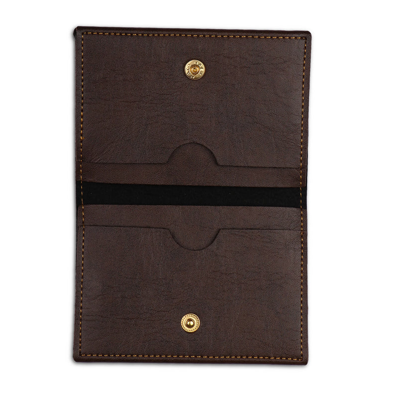 Dark Brown Folding Card Holder - The Junket