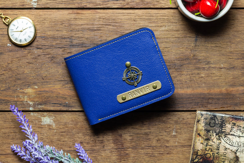Navy Blue Mens Wallet with Free Charm