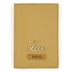 Personalized Light Tan Textured Passport Cover