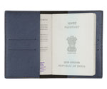 Metallic Blue Textured Passport Cover - The Junket