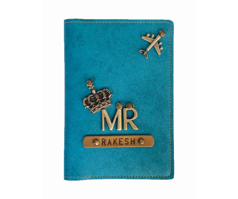 Mr - Turquoise Leather Finish Passport Cover - The Junket