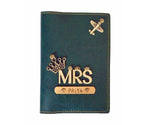 Mrs - Forest Green Leather Finish Passport Cover - The Junket