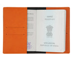Orange Leather Finish Passport Cover - The Junket