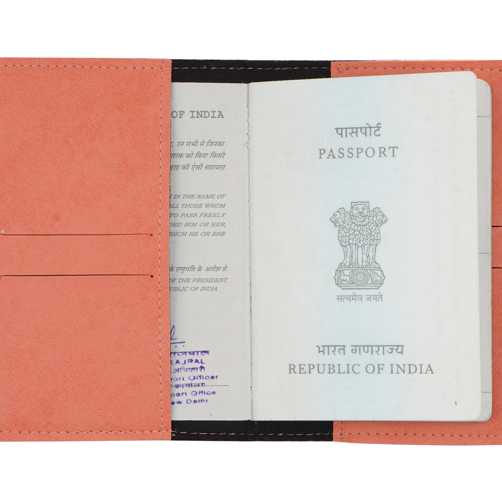 
                  
                    Peach Leather Finish Passport Cover - The Junket
                  
                