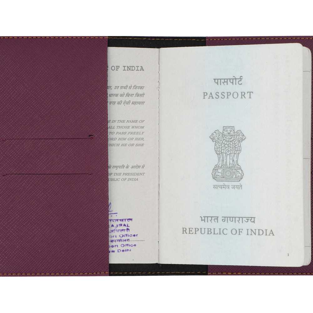 Purple Textured Passport Cover - The Junket