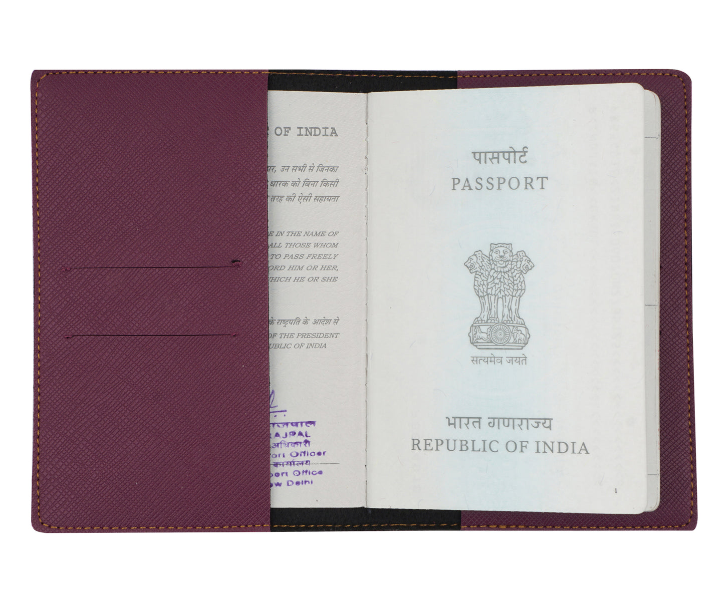Purple Textured Passport Cover - The Junket