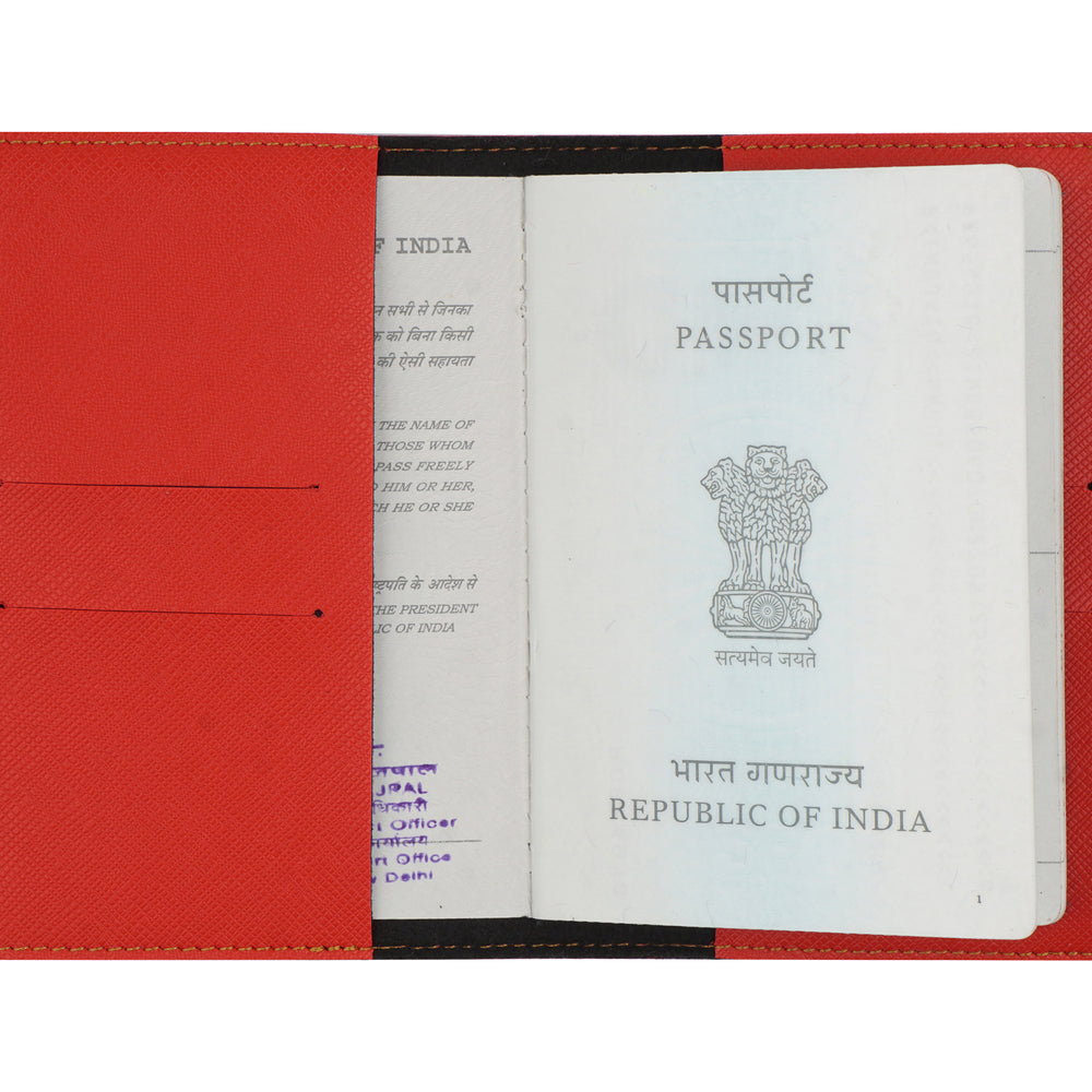 Red Textured Passport Cover - The Junket