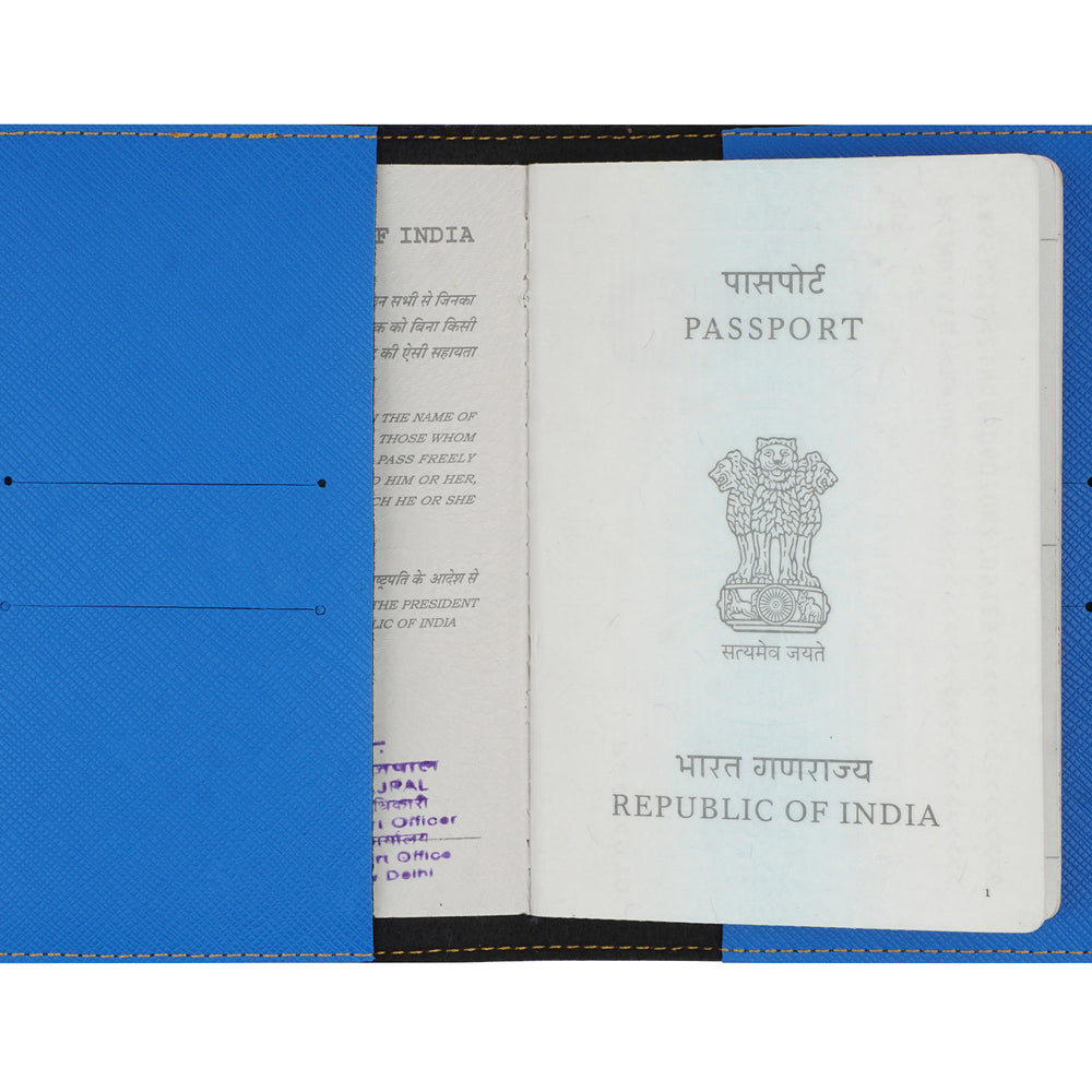 Royal Blue Textured Passport Cover - The Junket