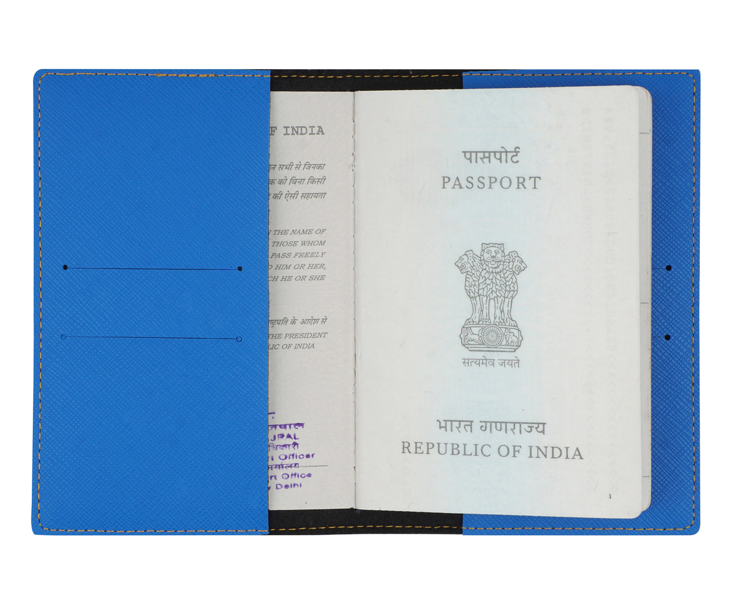 Royal Blue Textured Passport Cover - The Junket