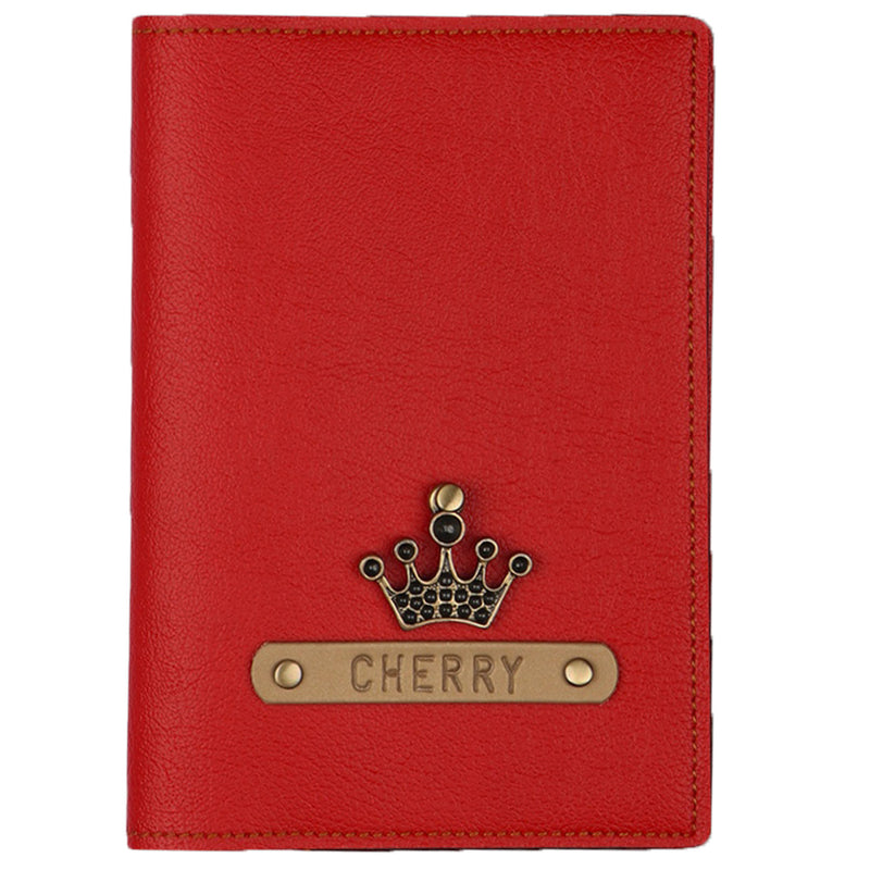 Personalized Red Leather Finish Passport Cover
