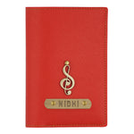 Personalized Red Textured Passport Cover