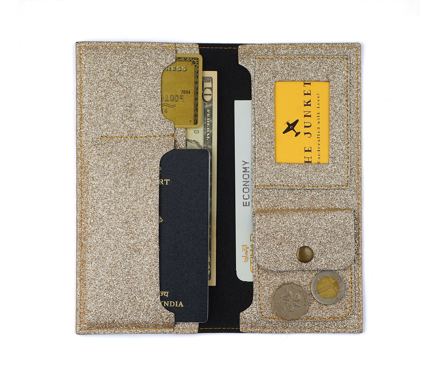 Rose Gold Glitter Travel Folder - The Junket