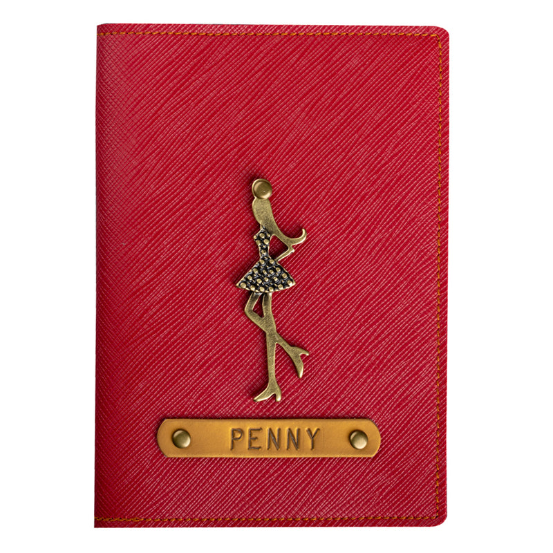Personalized Ruby Red Textured Passport Cover