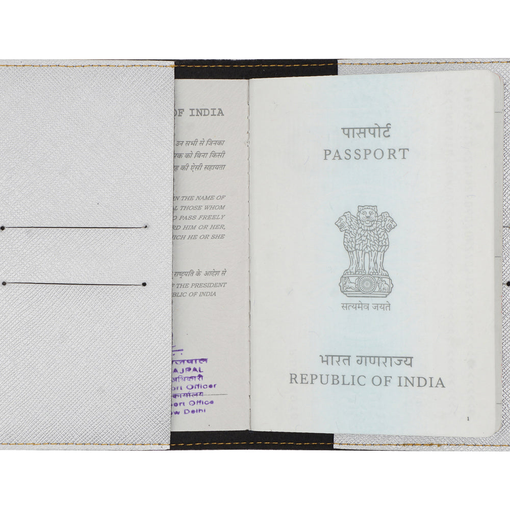 Silver Textured Passport Cover - The Junket