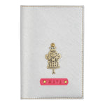 Personalized Silver Textured Passport Cover