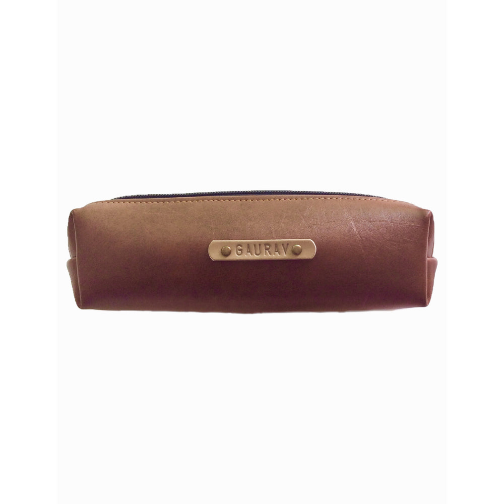 
                  
                    Tan Pencil Pouch - The Junket
                  
                