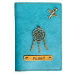 Personalized Turquoise Leather Finish Passport Cover