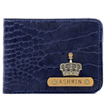 Personalised Persian Blue Vegan Leather Mens Wallet